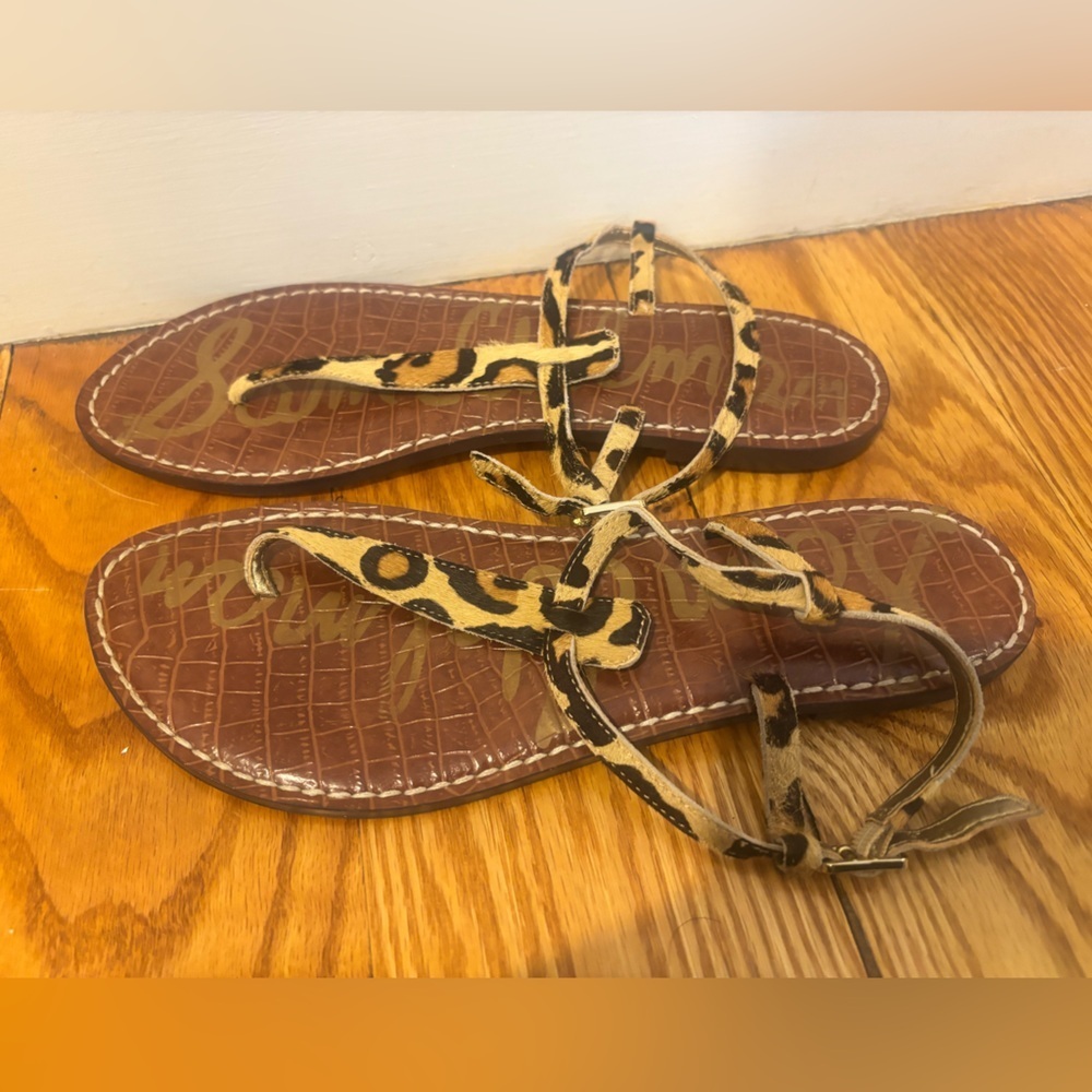 Sam Edelman Leopard Print Sandals - Picture 2 of 11